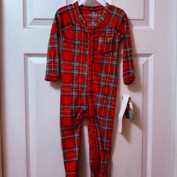 NWT Mario Lopez red tartan plaid toddler sleeper size 2T, 3T, 4T - Picture 1 of 5